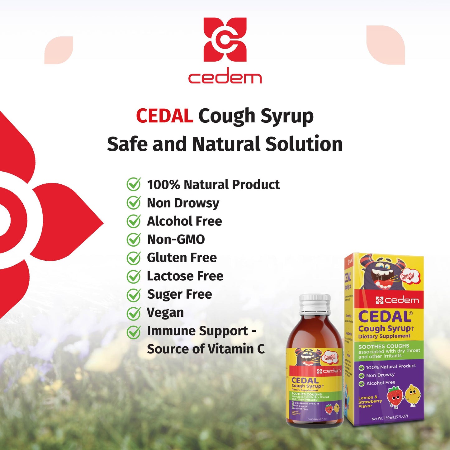 CEDEM CEDAL Cough Syrup - 1 Pack