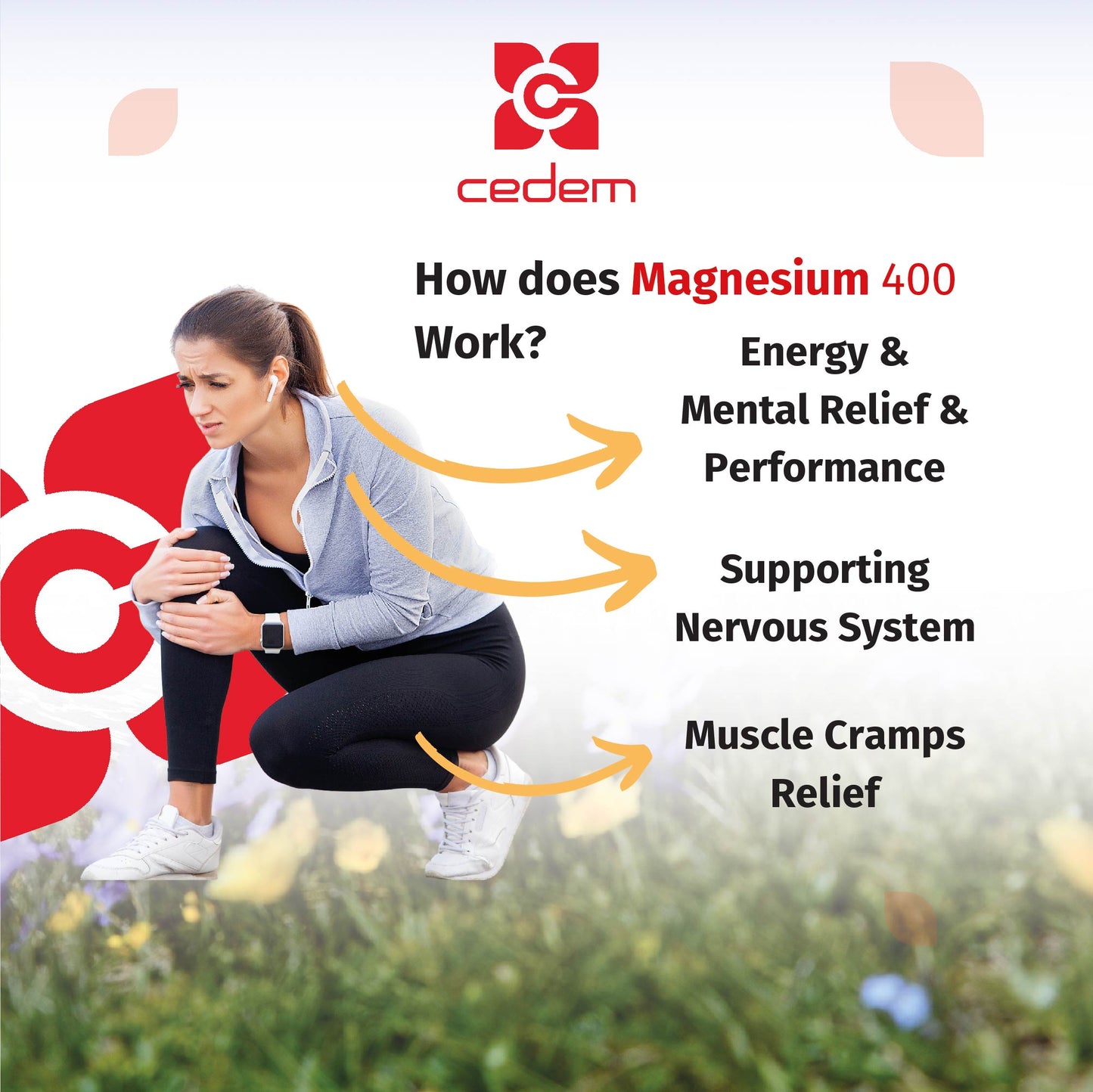 CEDEM MAGNESIUM 400mg  - Pack of 3