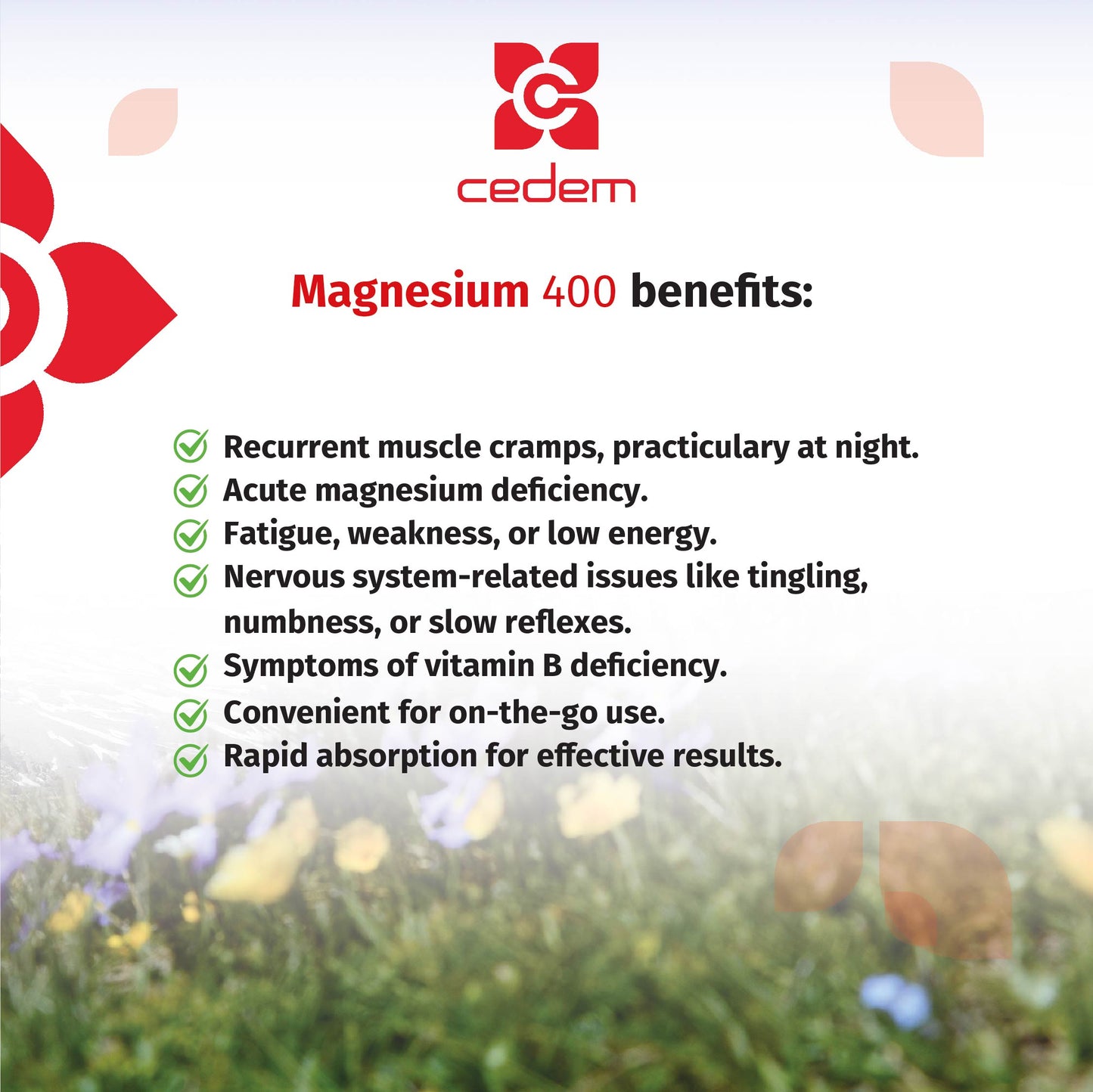 CEDEM MAGNESIUM 400mg  - Pack of 3